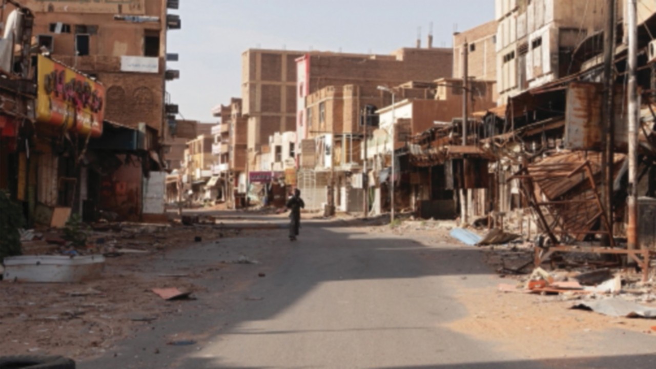A view of a street in the city of Omdurman damaged in the year-long civil war in Sudan, April 7, ...
