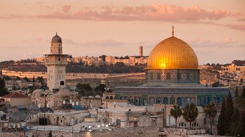 Dome of the Rock and the Western Wall, Jerusalem, Israel, Middle East