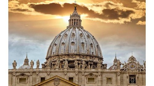 Detail of the Palace of the Vatican, 'The Dome' with beautifull sky.