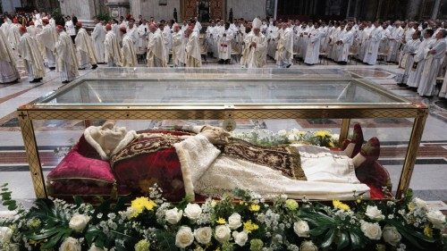 epa10236808 A handout picture provided by the Vatican Media shows a mass presided over by Pope ...