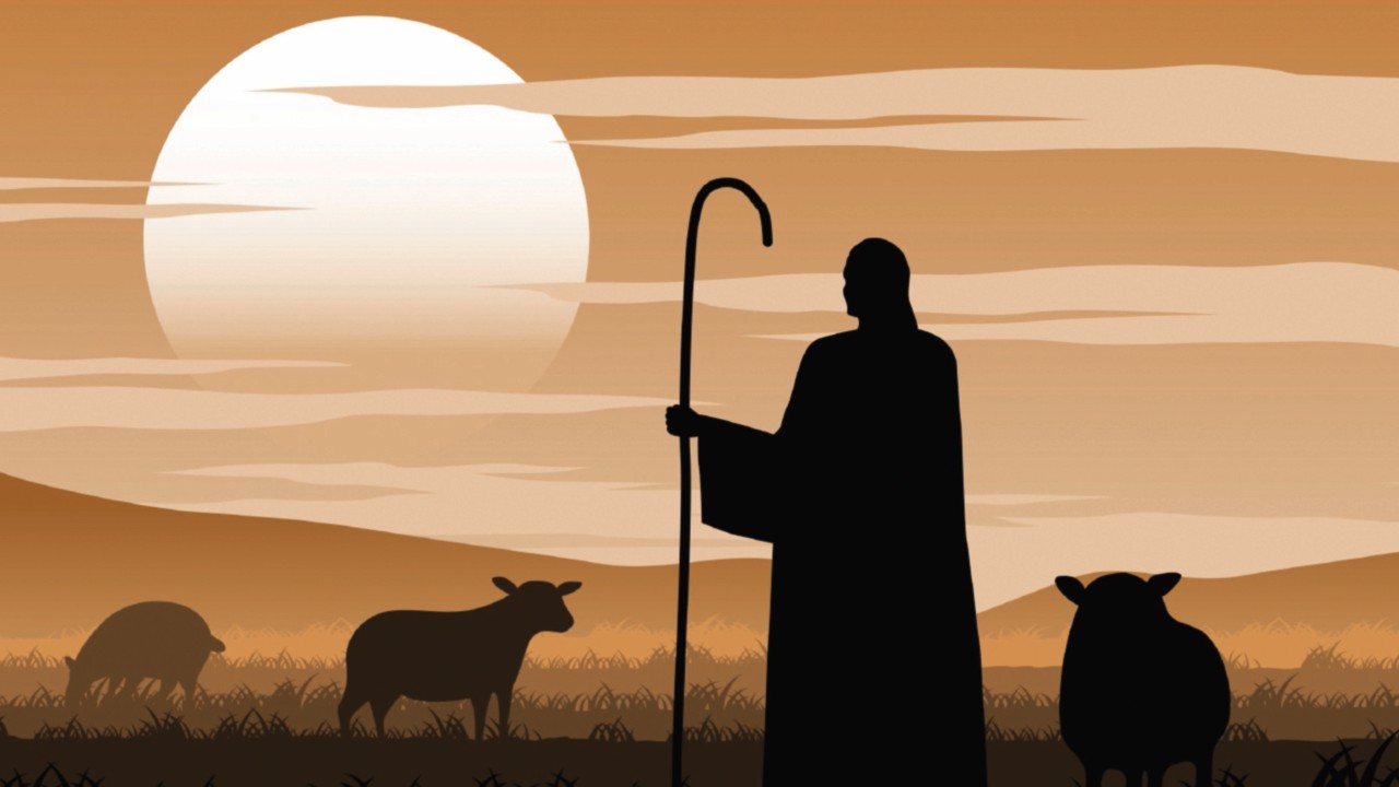 Jesus christ said about the shepherd,vector illustration