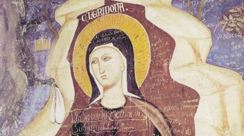 Portrait de sainte Chélidoine à Subiaco (XIIIe siècle)