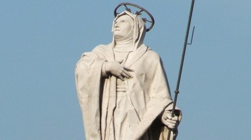 La statua di sant'Angela Merici a Desenzano del Garda, opera di Gelfino Calegari, 1772