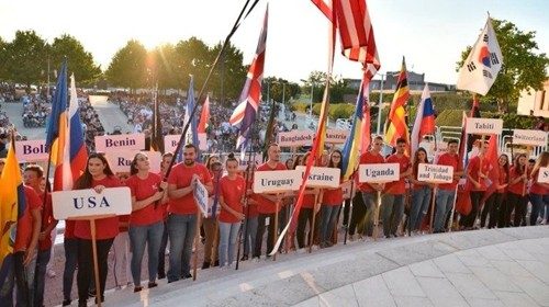 Young people attend the festival in Medjugorje Young people attend the festival in Medjugorje