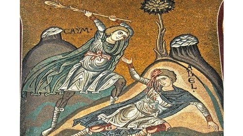 “Cain slays Abel”, Cathedral of Monreale, Sicily, 12th-13th century Mosaic