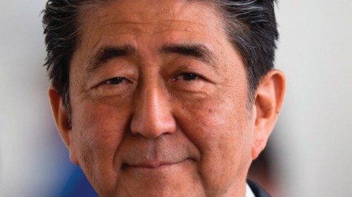 (FILES) In this file photo taken on April 25, 2019 Japan's Prime Minister Shinzo Abe leaves the ...