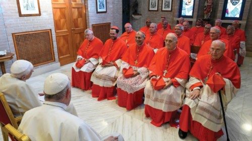  Pope Francis and new Cardinals  visit Benedict XVI  ING-035