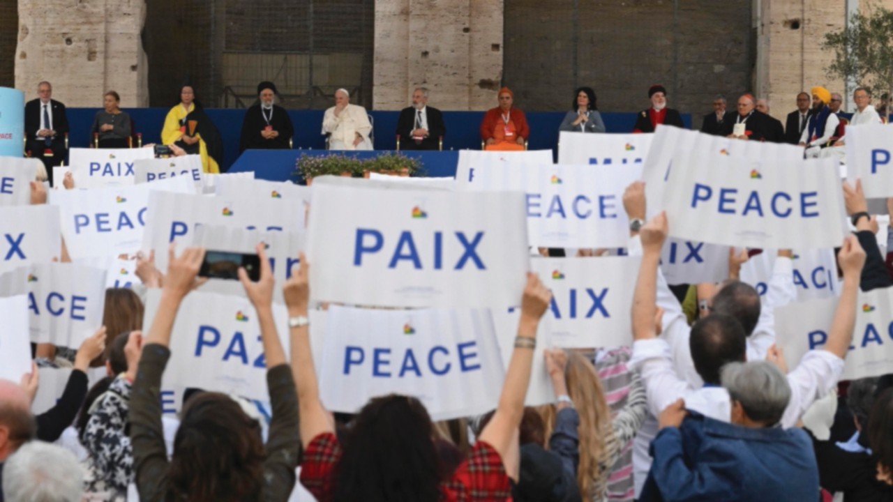 Pope Francis leads  Il grido della pace  (The cry of the peace), a prayer meeting for peace in ...
