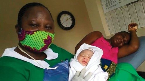 Sister Esther Ayaapoa Alaam delivered a baby at Notre Dame Clinic in Nsawam, Ghana