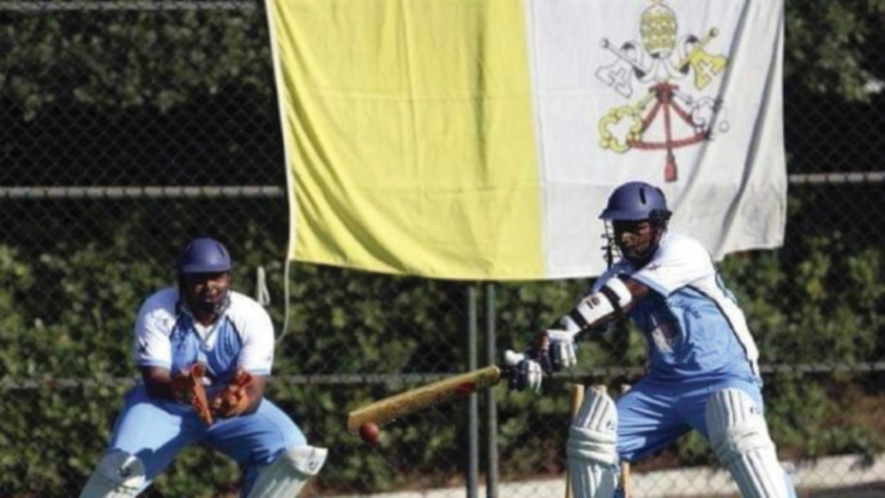 A cricket match with children in Kenya