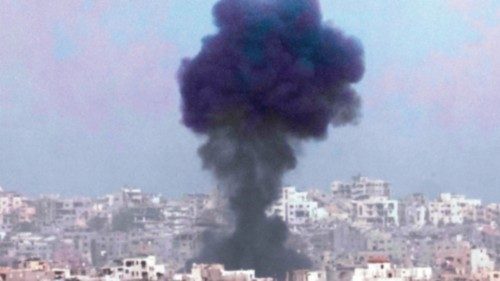 TOPSHOT - This picture taken from a position in southern Israel, on the border with the Gaza Strip, ... TOPSHOT - This picture taken from a position in southern Israel, on the border with the Gaza Strip, ...