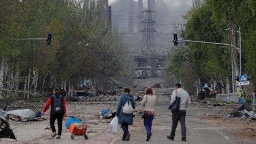 Smoke rises above a plant of Azovstal Iron and Steel Works during Ukraine-Russia conflict in the ... Smoke rises above a plant of Azovstal Iron and Steel Works during Ukraine-Russia conflict in the ...