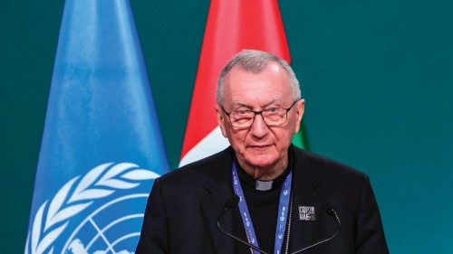 Vatican's Secretary of State Cardinal Pietro Parolin speaks during the High-Level Segment for Heads ... Vatican's Secretary of State Cardinal Pietro Parolin speaks during the High-Level Segment for Heads ...