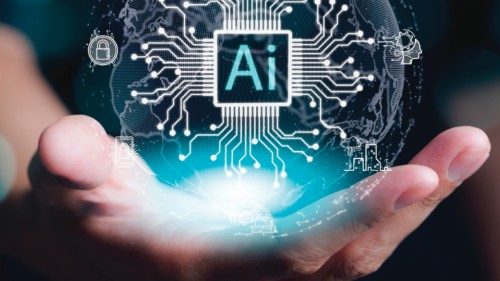 Ai, the concept of artificial intelligence use analytics, automation, and an autonomous brain. big ...