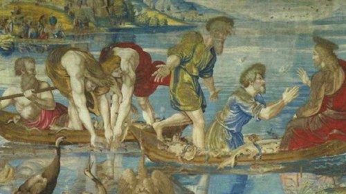 «La pêche miraculeuse» (Tapisserie de Raphaël, Musées du Vatican)