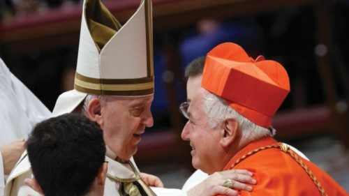 French new Cardinal Jean-Marc Aveline, receives his biretta as he is appointed cardinal by Pope ...
