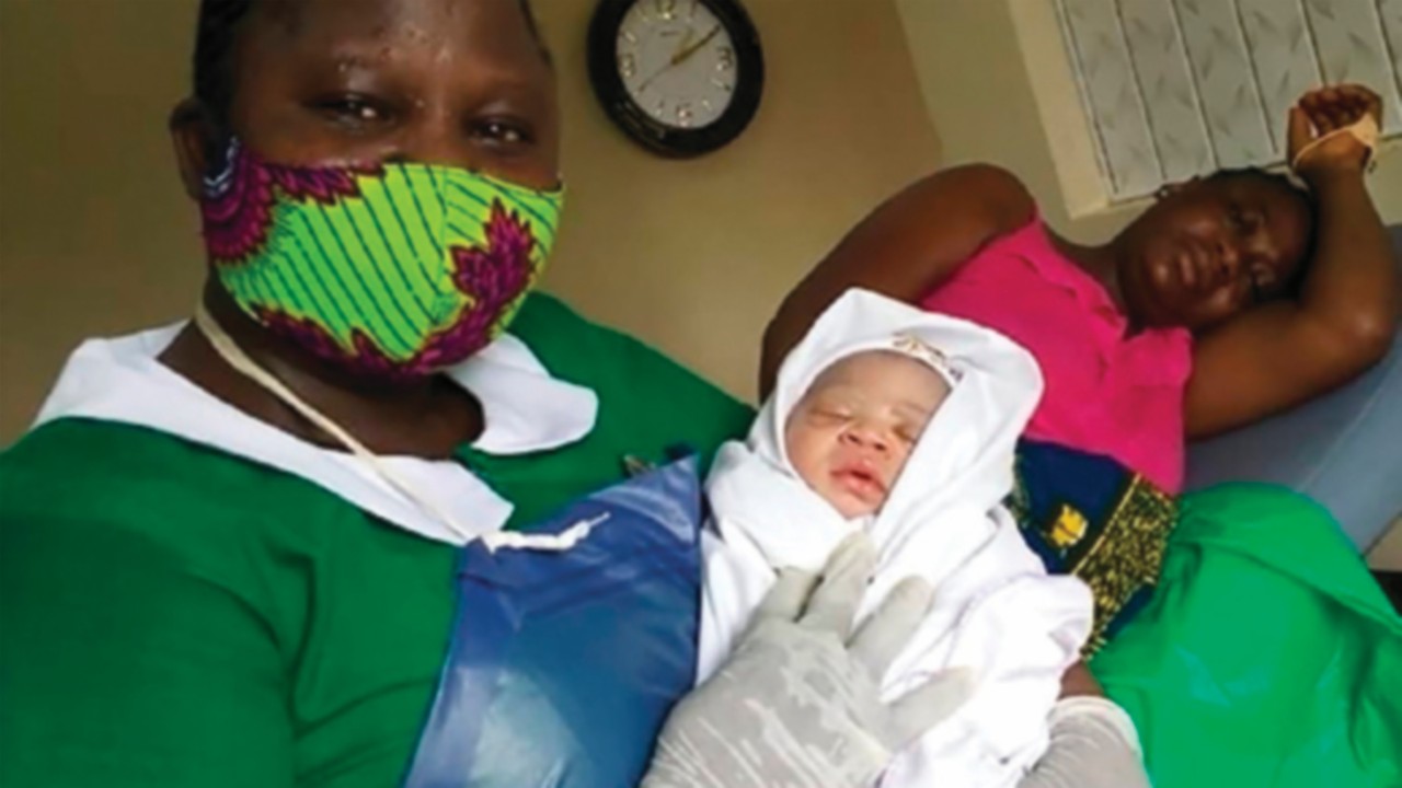 Sister Esther Ayaapoa Alaam delivered a baby at Notre Dame Clinic in Nsawam, Ghana