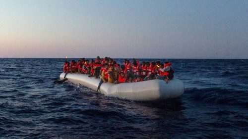 TOPSHOT - This handout picture taken and released on July 23, 2022 by the NGO Sea-Watch shows a ... TOPSHOT - This handout picture taken and released on July 23, 2022 by the NGO Sea-Watch shows a ...