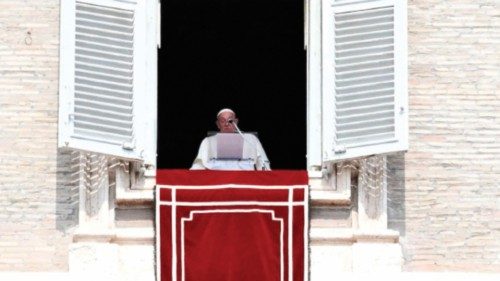 Pope Francis addresses the crowd from the window of the apostolic Palace overlooking St Peter's ... Pope Francis addresses the crowd from the window of the apostolic Palace overlooking St Peter's ...