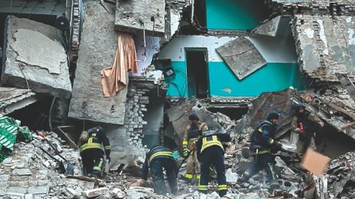 In this handout photograph taken and released by the Ukrainian Emergency Service on November 19, ... In this handout photograph taken and released by the Ukrainian Emergency Service on November 19, ...