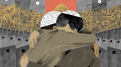 Un’illustrazione dedicata al romanzo «Apeirogon» di Colum McCann pubblicata su «The New York Times» nel febbraio scorso