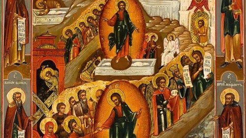 La resurrezione di Cristo in un’icona russa del XIX secolo