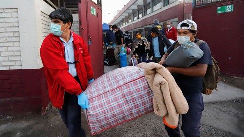 Bolivian citizens, who were stranded in Chile after the border was closed as a preventive measure, ...