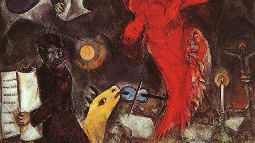 Marc Chagall, «Angelo cadente» (1913, particolare) Marc Chagall, «Angelo cadente» (1913, particolare)