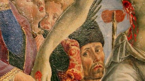 Giovanni Angelo d’Antonio, «Annunciazione e Cristo in pietà» (1455, particolare)