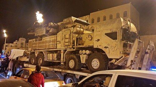 Forces loyal to Libya's UN-recognised Government of National Accord (GNA) parade a Pantsir air ...