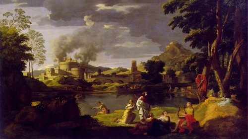 Nicolas Poussin, «Paesaggio con Orfeo ed Euridice» (1650-1651)