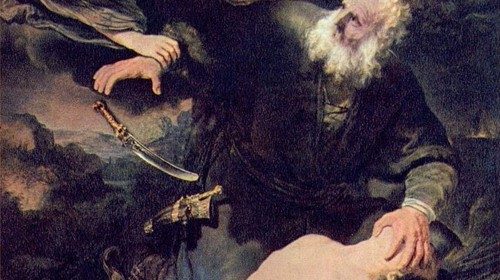Rembrandt, «Sacrificio di Isacco» (1635) Rembrandt, «Sacrificio di Isacco» (1635)
