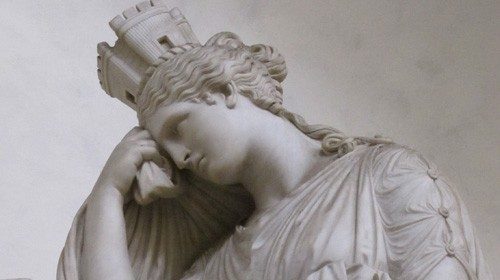 Antonio Canova, Particolare dell’Italia turrita in lacrime nel monumento a Vittorio Alfieri (1810)