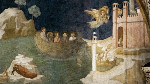 Giotto, «La Maddalena approda a Marsiglia» (XIV secolo)
