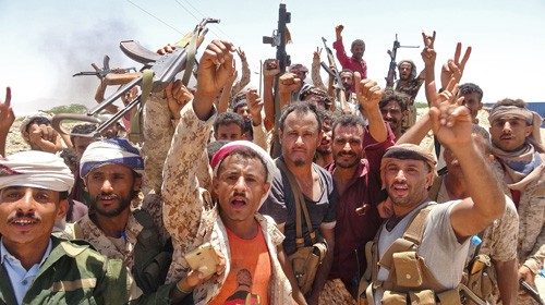 (FILES) In this file photo taken on May 11, 2020, fighters from of the Southern Transitional Council ...