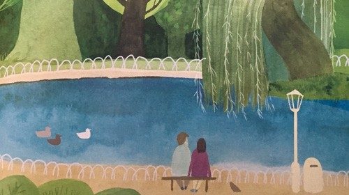 Particolare da una tavola di Oksana Bula tratta da «Chi vive nel parco?» scritta da Kateryna Mikhalitsyna