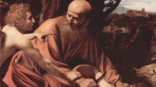 Caravaggio «Il sacrificio di Isacco» (1603, particolare) Caravaggio «Il sacrificio di Isacco» (1603, particolare)