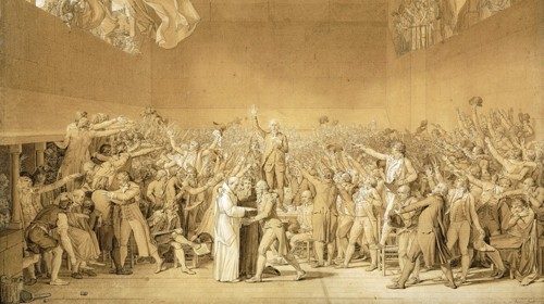 Jacques-Louis David, «Il giuramento della Pallacorda» (1791) Jacques-Louis David, «Il giuramento della Pallacorda» (1791)