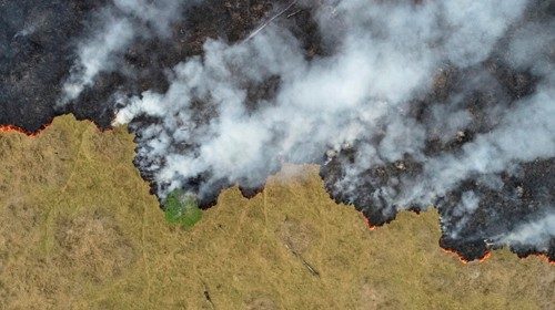 FILE PHOTO: Billows of smoke rise over a deforested plot of the Amazon jungle in Porto Velho, ...