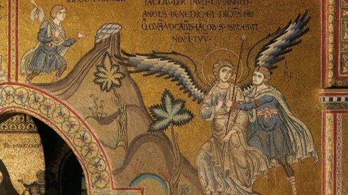 «La lotta di Giacobbe» (Duomo di Monreale, XII-XIII secolo) «La lotta di Giacobbe» (Duomo di Monreale, XII-XIII secolo)