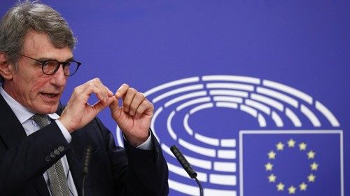 Il presidente del Parlamento Ue David Sassoli (Epa)