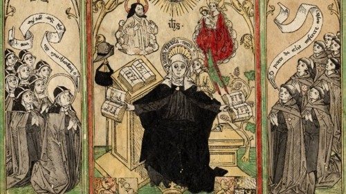 Santa Brigida raffigurata in un codice del XIV secolo Santa Brigida raffigurata in un codice del XIV secolo