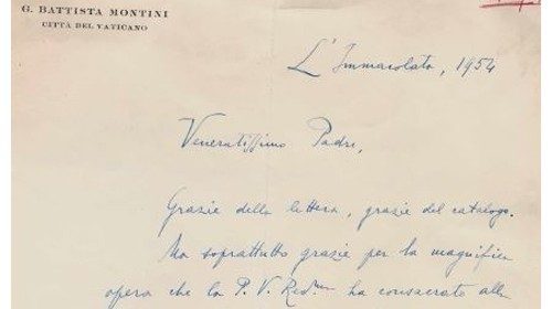 Una lettera autografa di Giovanni Battista Montini scritta, poco dopo la nomina ad arcivescovo di Milano, a padre Carlo Balić Una lettera autografa di Giovanni Battista Montini scritta, poco dopo la nomina ad arcivescovo di Milano, a padre Carlo Balić