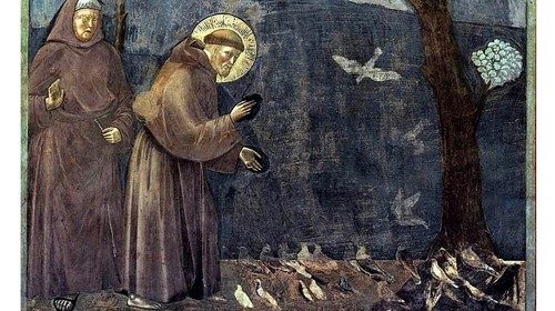 Giotto, «Storie di san Francesco. La predica agli uccelli» (1292-1296)