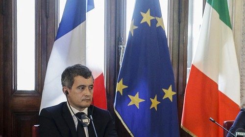 Il ministro degli Interni francese, Gerald Darmanin, in visita in Italia (Ansa)