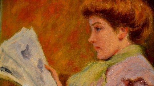 Federico Zandomeneghi, «Donna che legge il giornale» (particolare)