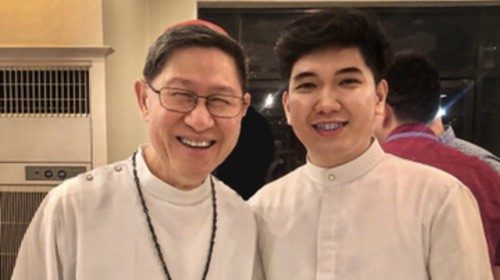 Cardinal Luis Antonio Gokim Tagle (left) with the young seminarian Enrico Macrohon Cardinal Luis Antonio Gokim Tagle (left) with the young seminarian Enrico Macrohon
