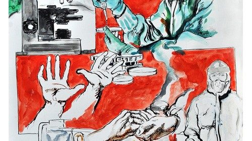 Il disegno dell’artista Franco Murer realizzato in occasione del conferimento del premio San Rocco 2020 Il disegno dell’artista Franco Murer realizzato in occasione del conferimento del premio San Rocco 2020