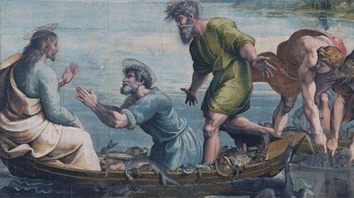 Raffaello Sanzio, «Pesca miracolosa» (1515-1516)