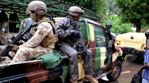 The escort of Colonel Assimi Goita, the junta leader of the National Committee for the Salvation of ... The escort of Colonel Assimi Goita, the junta leader of the National Committee for the Salvation of ...